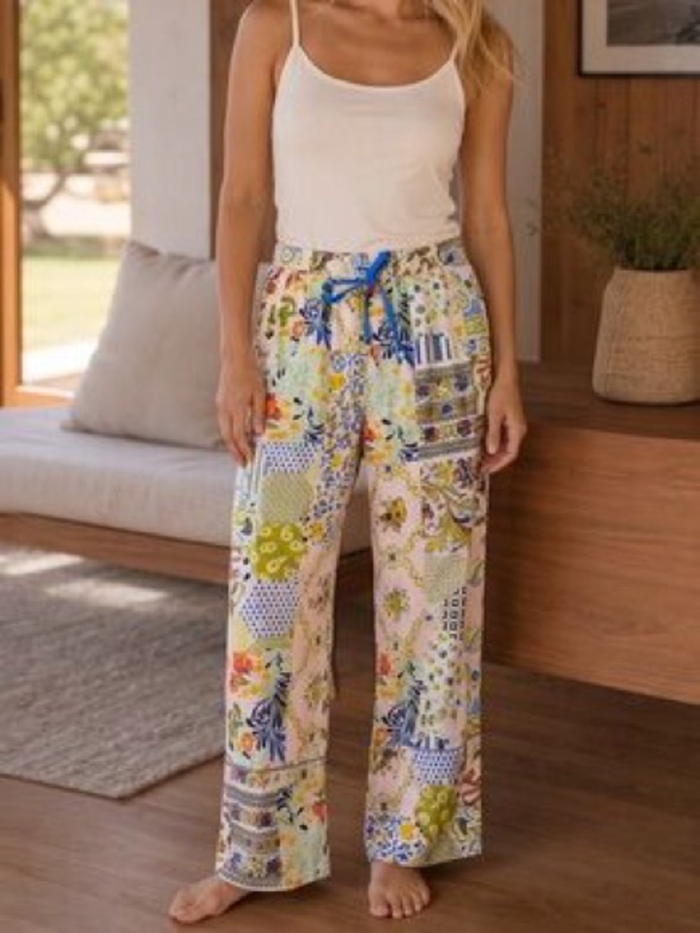 Anthropologie Mixed Print Patchwork Wide leg pants